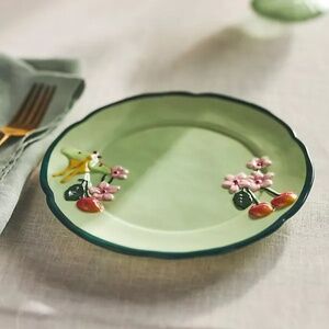 NEW Anthropologie Faye Dessert Plate Sweet garden motifs